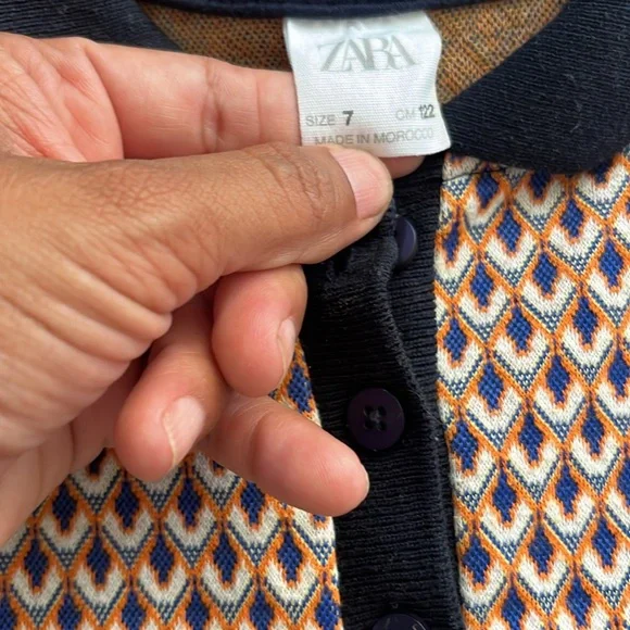 Zara girls collared shirt dress. Size 7 - Picture 2 of 3